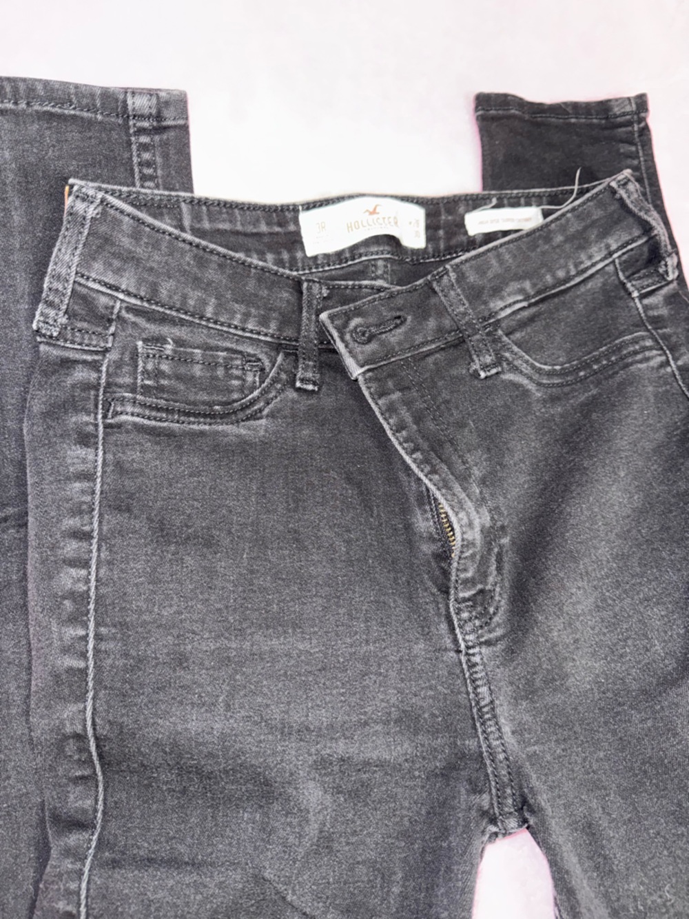 Hollister Women's Washed Black Skinny Jeans